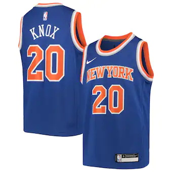 youth nike kevin knox blue new york knicks team swingman je-534